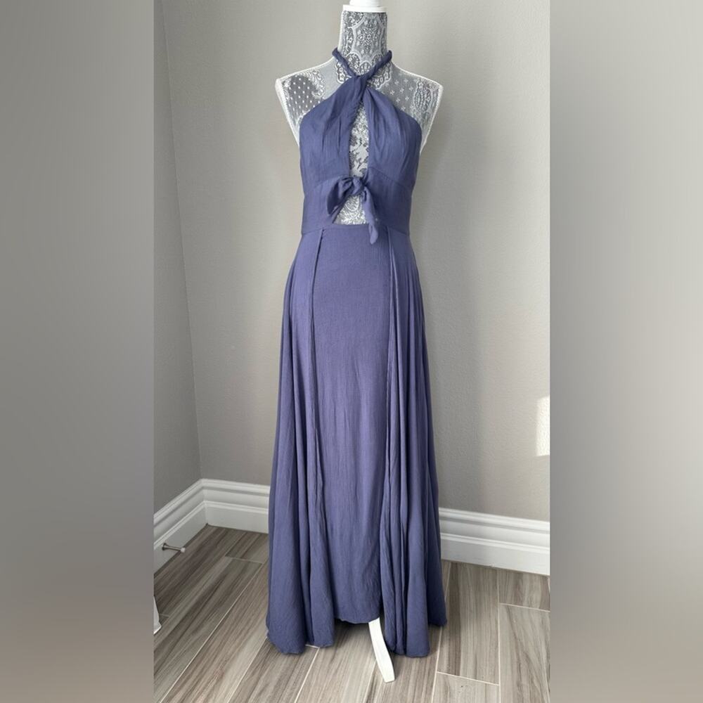 FREE PEOPLE Womens Twisted Front Halter Endless Summer Maxi Dress Size XS - Picture 2 of 9
